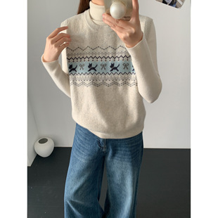 BAO STUDIO 韩系洋气波浪猫咪提花叠穿马甲女早春圆领无袖背心女