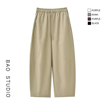 BAO STUDIO爆款升级钛金棉抗皱梧桐裤垂感遮胯显瘦九分茧型休闲裤