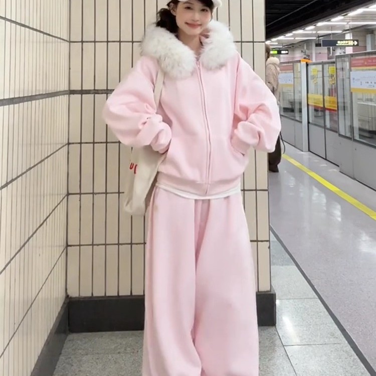 美式2025慵懒宽松休闲加绒外套