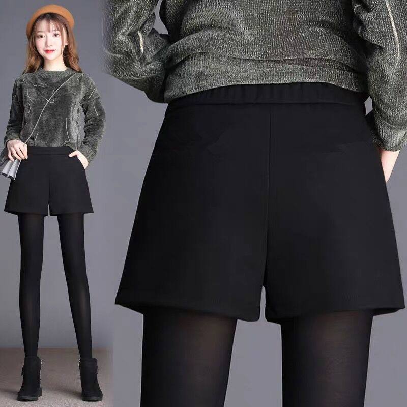 2025年新款高腰阔腿毛呢短裤女秋冬季宽松大码韩版A字松紧腰靴裤,女装/女士精品,休闲裤,淘宝优惠券,粉丝福利购,淘宝优惠卷