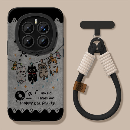 适用荣耀Magic8pro手机壳情侣可爱小猫honor魔术6保护套翻毛皮5全包防摔huawei耐脏防滑pro新款magic7pro手绳