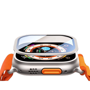 适用iwatch ultra2钢化膜苹果手表边框保护膜iwatchultra1全屏49mm钛合金边框屏幕屏保uitra防摔高清手表贴膜