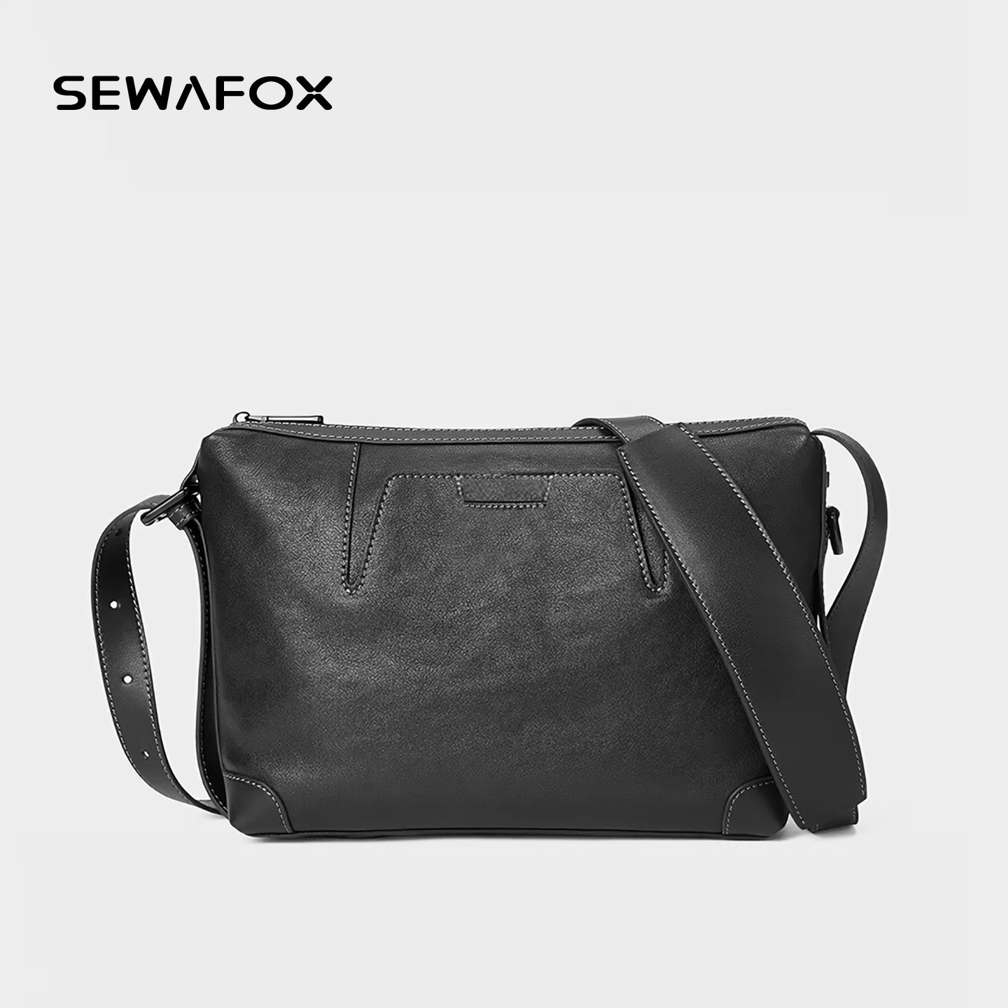 商务单肩包男士2026新款时尚简约皮质男包上班通勤斜挎包小邮差包