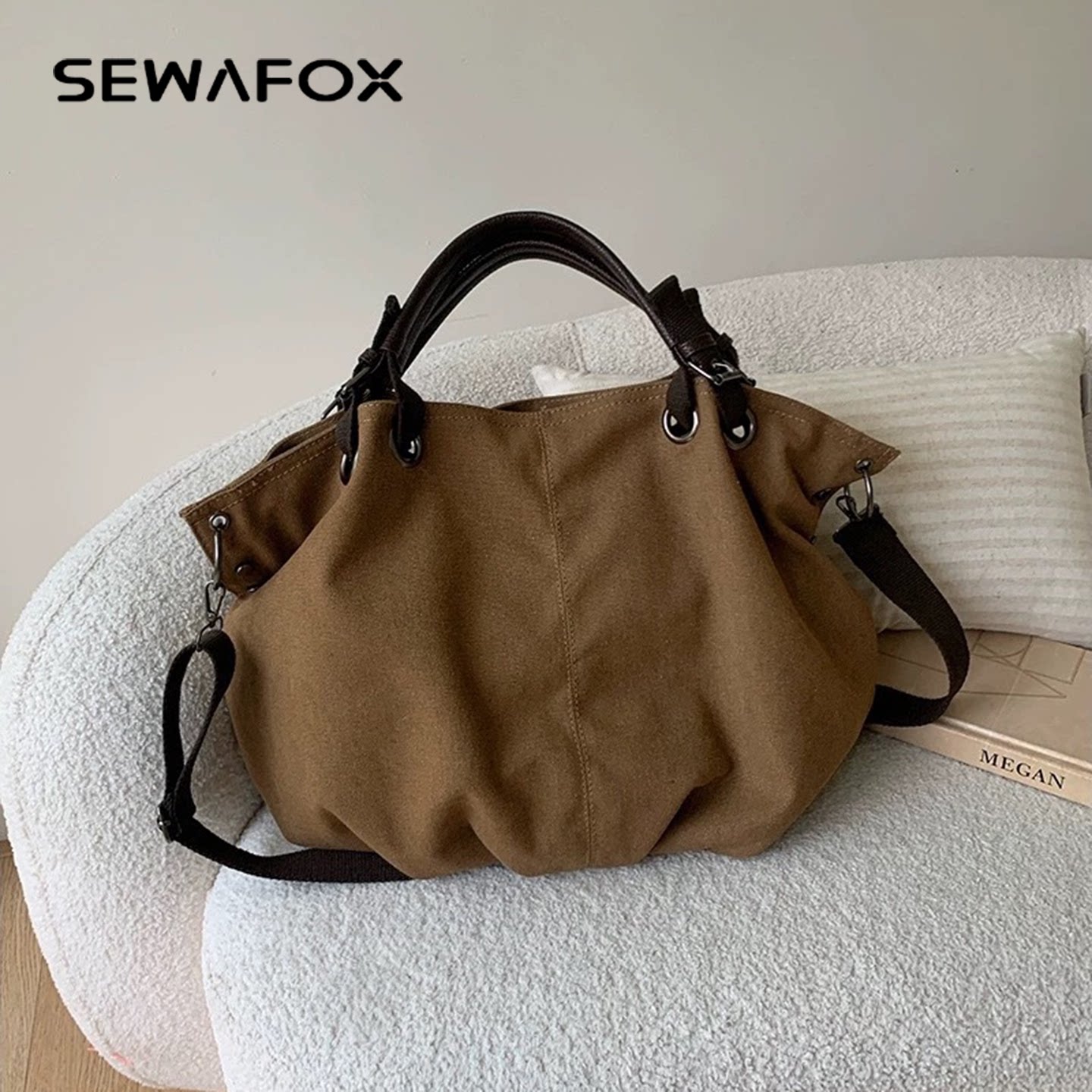 SEWAFOX新款日系托特包女大容量