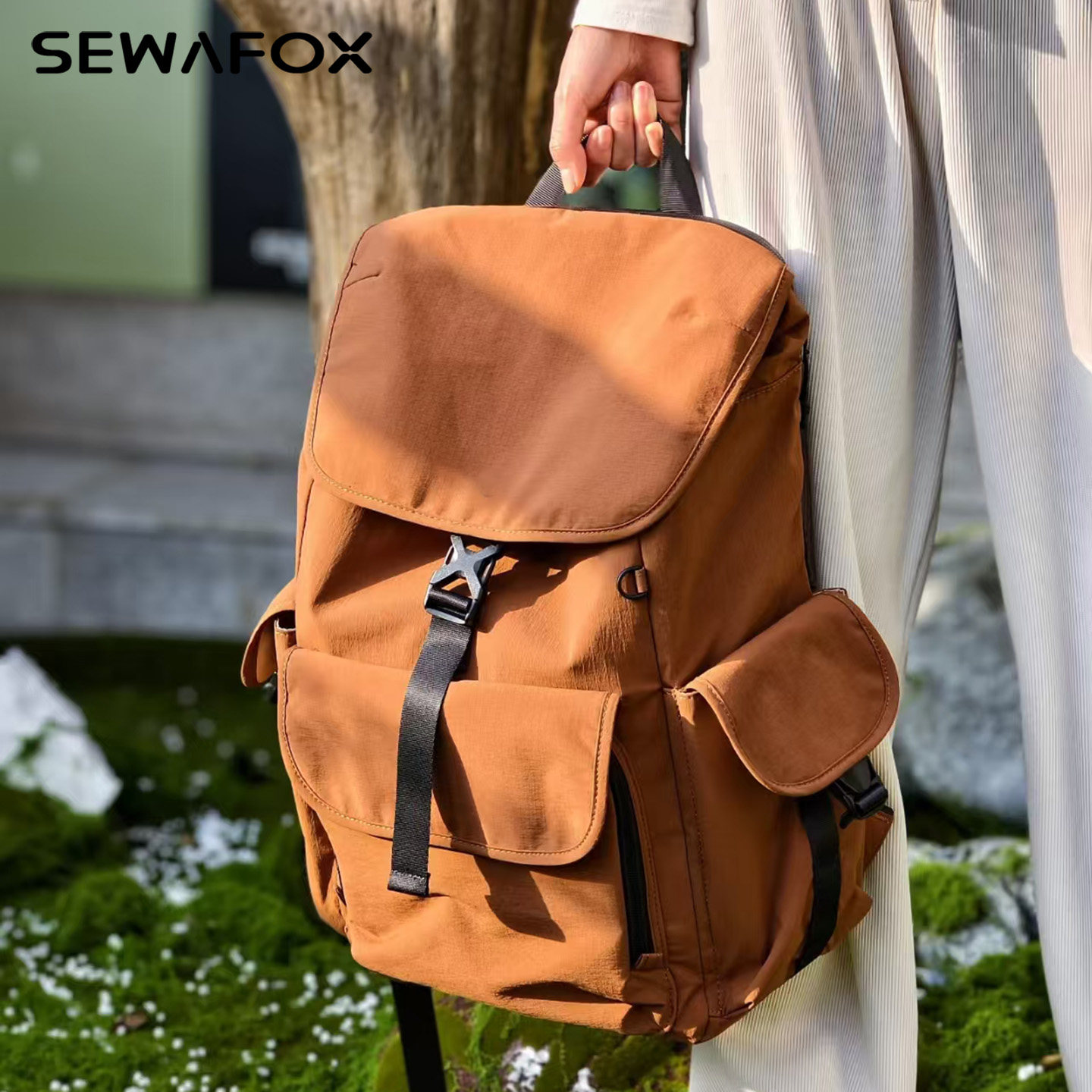 SEWAFOX新款双肩包女旅游轻便