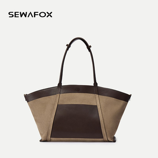 双面多用托特包女2026新款大容量复古通勤旅游翻翻包单肩手提女包