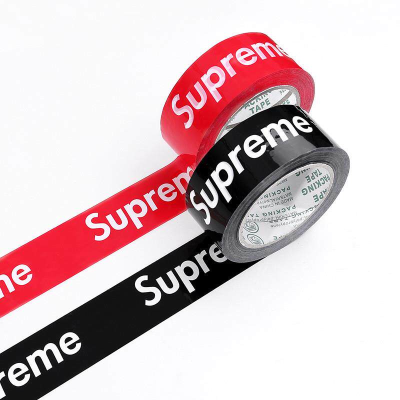 Supreme大号宽潮牌打包胶带潮流捆绑SUP红色黑色透明胶纸封箱胶布