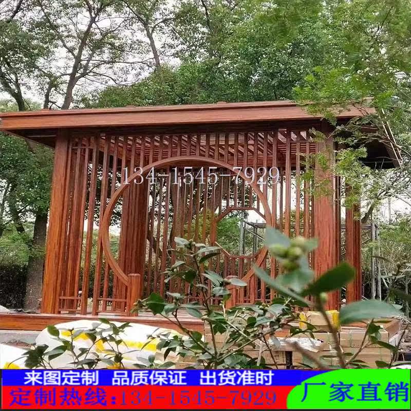 铝艺门庭酒店景墙屏风隔断 现代简约拱门中式风格花格月洞门装饰