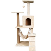 绒布猫爬架 三层中型猫抓板猫H跳台猫爬架猫树 四季 可用宠物猫窝