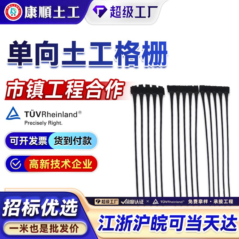 单向土工格栅河道护坡堤坝路基加筋挡土加固单向拉伸塑料土工格栅
