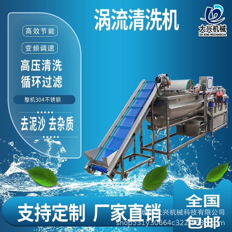 豆角段涡流清洗机 香菇臭氧消毒涡流洗菜机 蔬菜配送用清洗设备