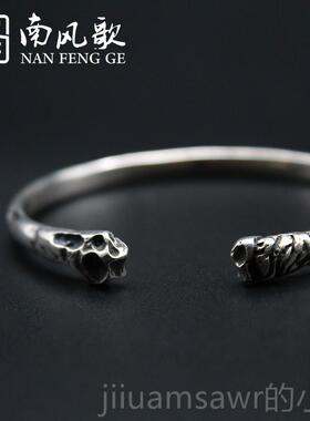 新款南 风歌 原创设计肋骨》手镯生 925纯银情侣学 《男女