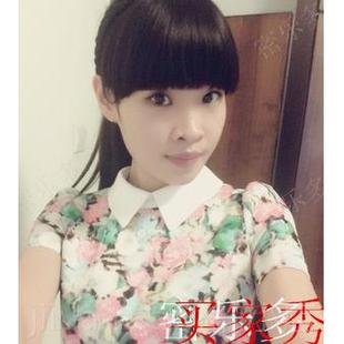 新款真发刘女海假刘海带发箍齐海片发假碎头帘发卡麻花辫子刘发箍