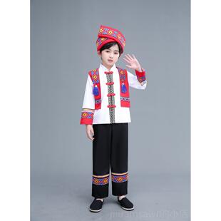 新款款新儿童仫佬族服装男女童舞蹈演出少数民服幼儿舞台族合唱表