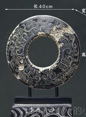 新款新中式摆件玄关落地座祥口云柱展示柱底入户门客装厅软装茶室