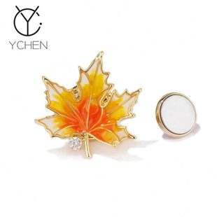 叶领教师节礼物红枫扣高级胸针女气质精致感高档配饰扣 磁吸西装