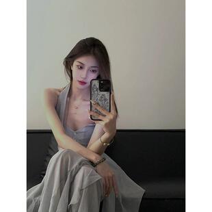高级设计感小个子两件套性感辣妹纯欲风上衣女高腰直筒松弛感长裤