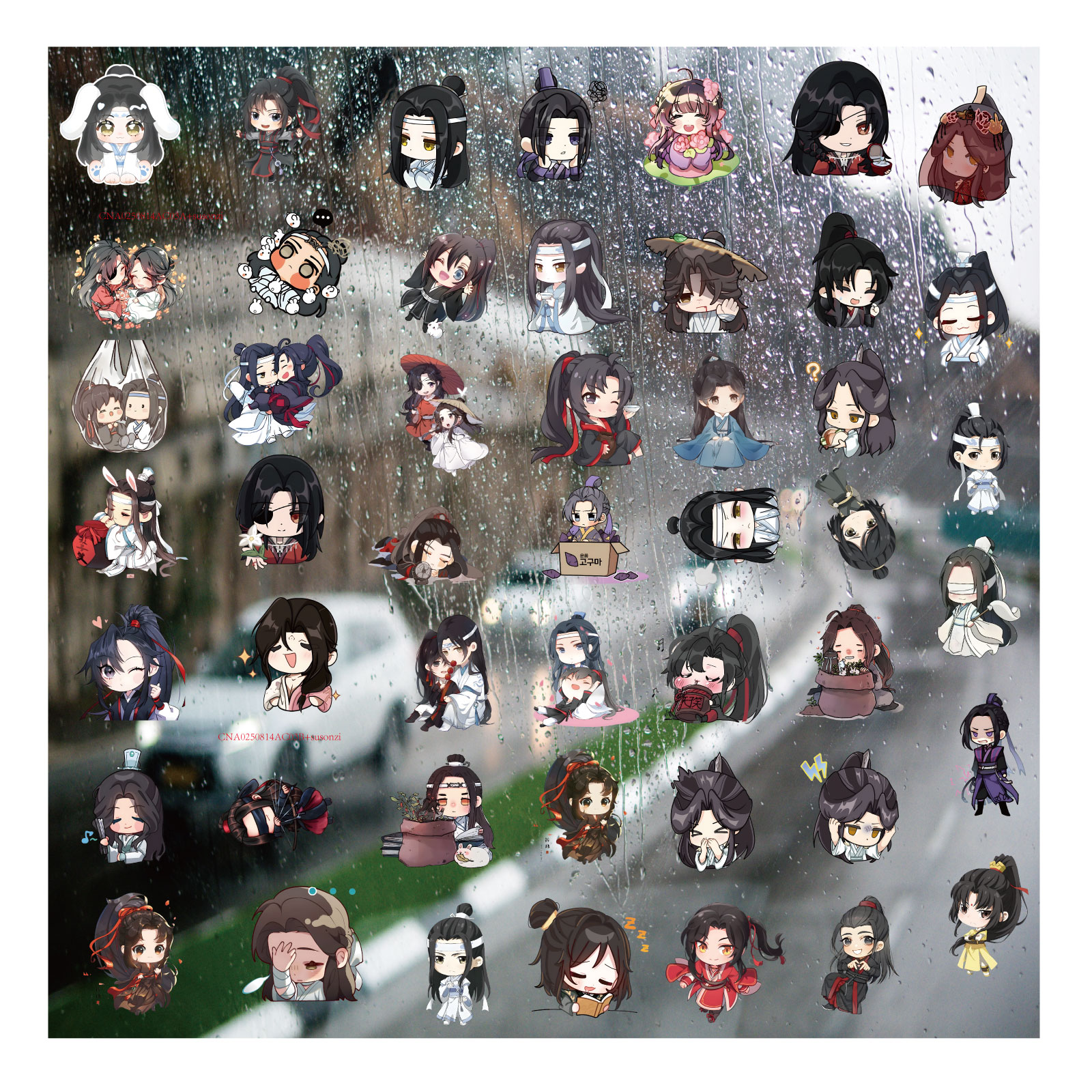 Q版魔道祖师UV转印贴diy手账套图水晶标签手机壳定制定做装饰贴纸
