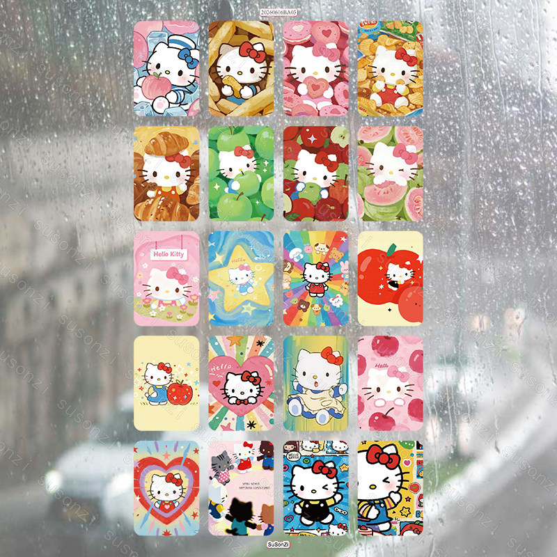 Kitty猫方形立体防水笔保温杯装饰贴纸UV转印贴纸水晶标定制