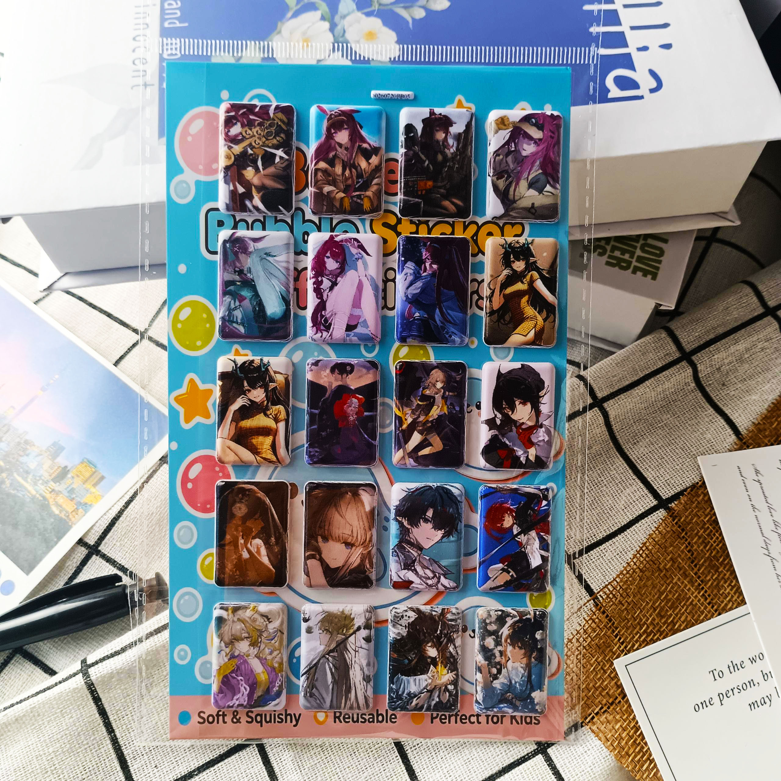 明日方舟3D加厚立体泡泡贴纸PVC人造皮革泡棉贴防水手帐本定制