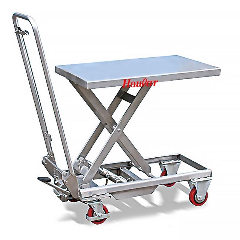 00g不锈钢平台4车全0SUS钢手动BSS10（液压升降k车不锈搬运车平板
