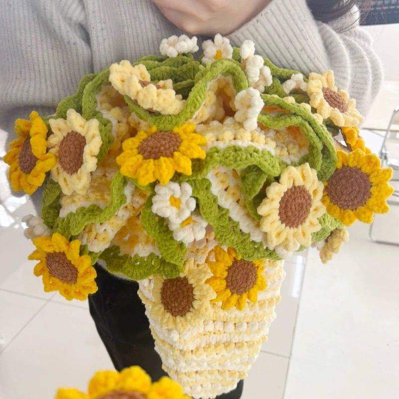 成品向日葵花束毯子手工毛线钩织毯子变花束花朵毯子成品,服饰配件/皮带/帽子/围巾,DIY编织材料包,淘宝优惠券,粉丝福利购,淘宝优惠卷