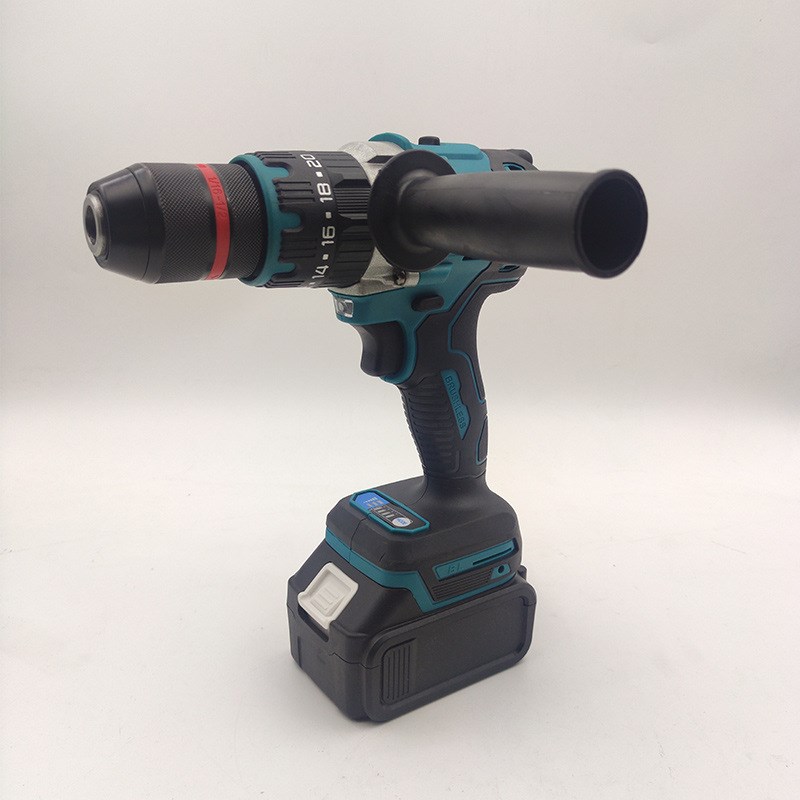 工业级大扭力冲击钻大功率正反双速手枪钻手持式无刷锂电充电钻