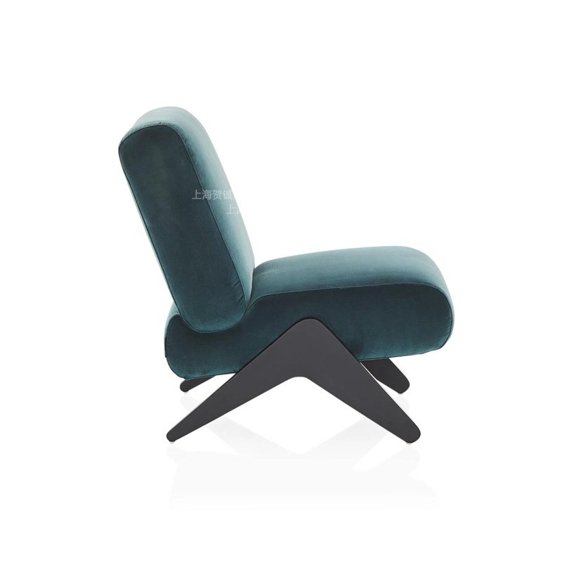 北欧中古侘寂风实木沙发椅美式轻奢沙发椅办公室洽谈椅民宿单人椅