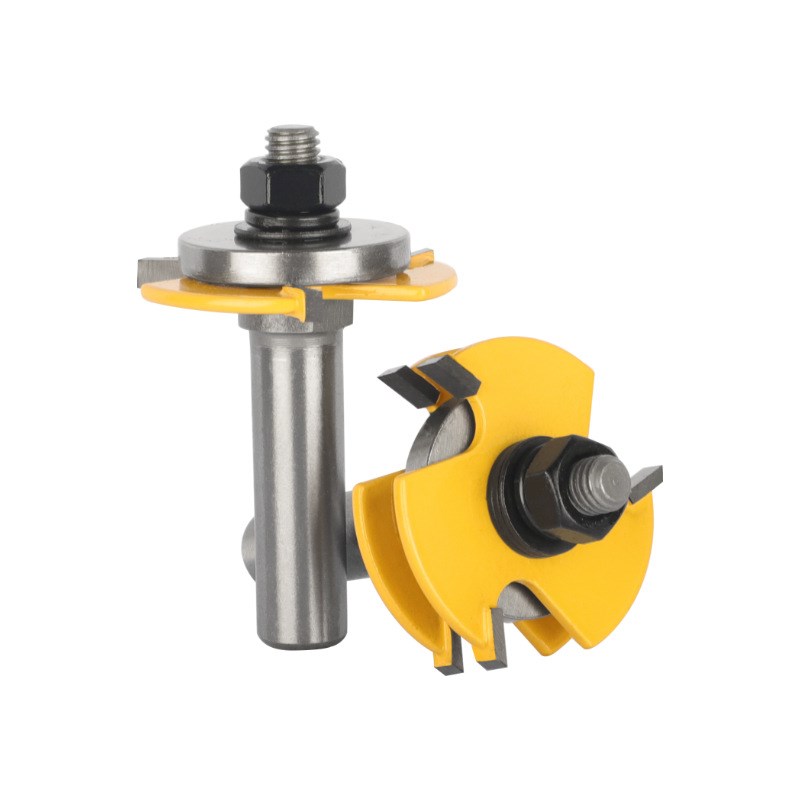 铣刀三刃T型榫合刀12mm1/2柄硬质合金三齿地板拼板刀具木工铣刀