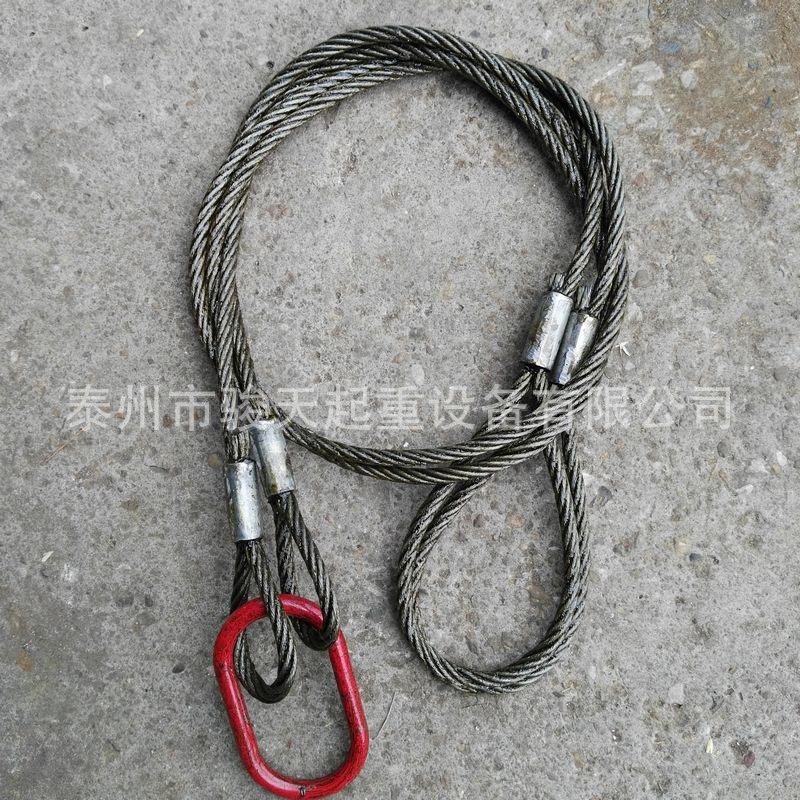压制钢丝绳15mm 镀锌钢丝绳索具2t3m 钢丝绳索具  两头环钢丝绳