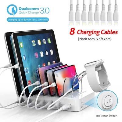Soopii Quick Charge 3.0 60W/12A 6 Port USB Charging Station