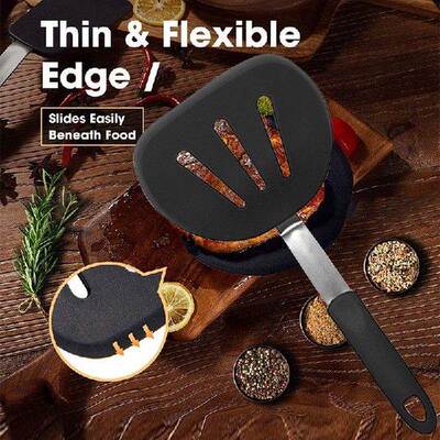Non Stick Pancakes Turner Silicone Spatula Flexible Slotted