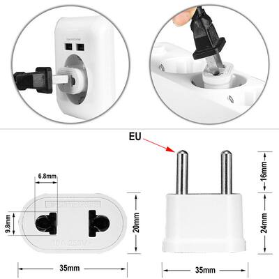 10pcs European EU KR Plug Adapter Converter China US to EU