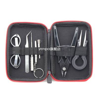 9 in 1 Mini Vape DIY Tool Bag Tweezers Pliers Wire Heaters K
