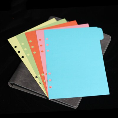 5pcs/set binder dividers a6 subject index divider for notebo