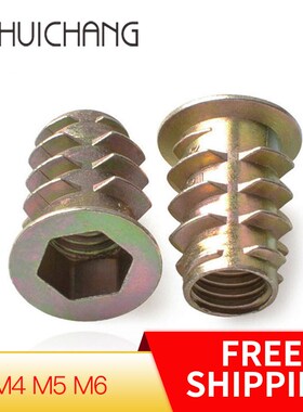 LUHUICHANG M4 M5 M6 Zinc Alloy Thread For Wood Insert Nut F