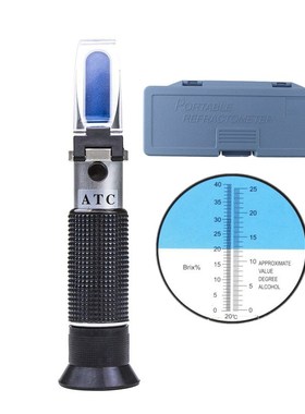 Wine Refractometer Alcohol 0-25% Sugar Content Meter Brix Te