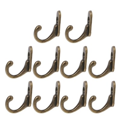 10PCS Vintage Bronze Double Coat Hangers Wall Mounted Entryw