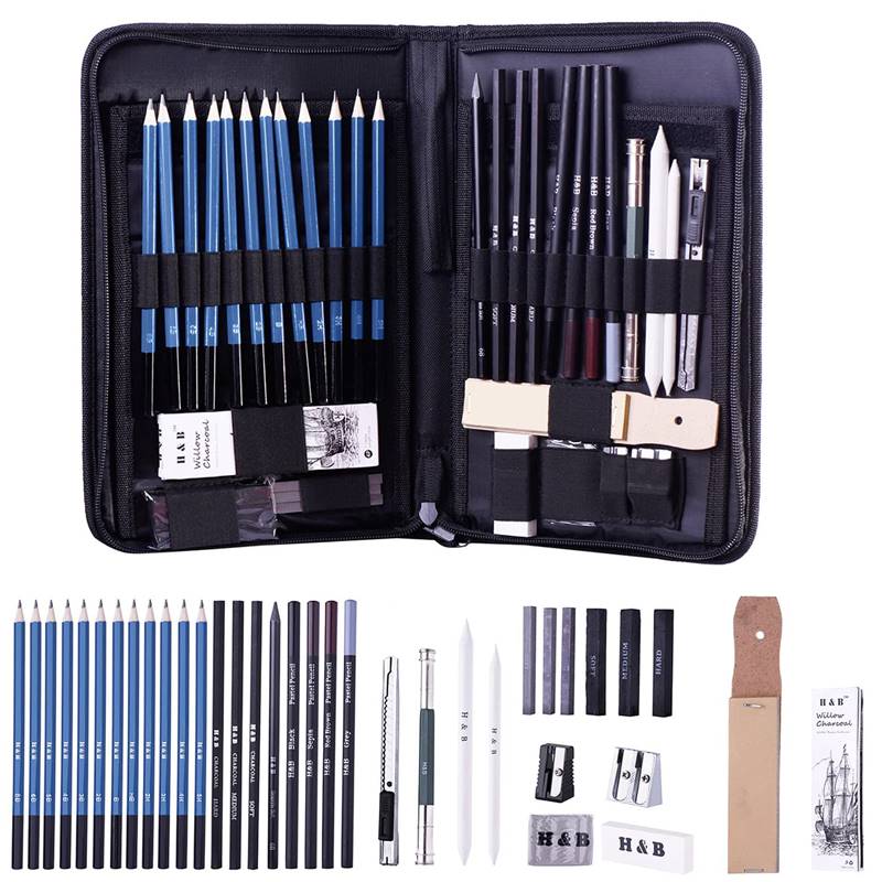 40pcs Professional Art Pencil Set Graphite Sketch Pencils Se