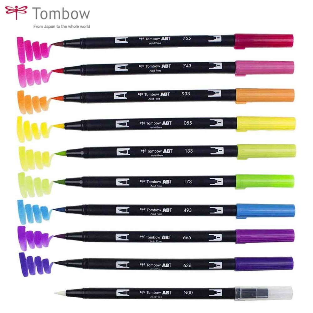 ABT Tombow Twin Brush Pen Art Markers Watercolor 96 Colors