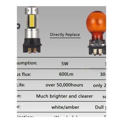 Amber White PW24W PWY24W CANBS LED Bulbs 30 D Audi BMW VW V