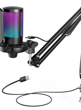 FIFINE USB Gaming Microphone Kit for PC,PS4/5 Condenser Card