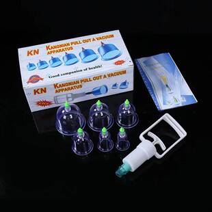 Cheap 6pcs hijama cups chinese vacuum cupping kit pull out a