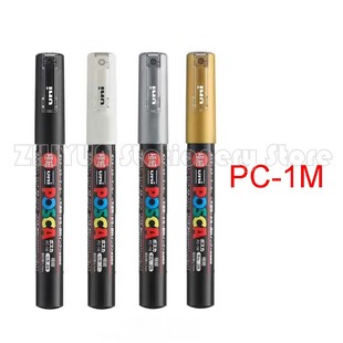 4pcs Japanese Stationery Posca Markers White Black Gold Sli