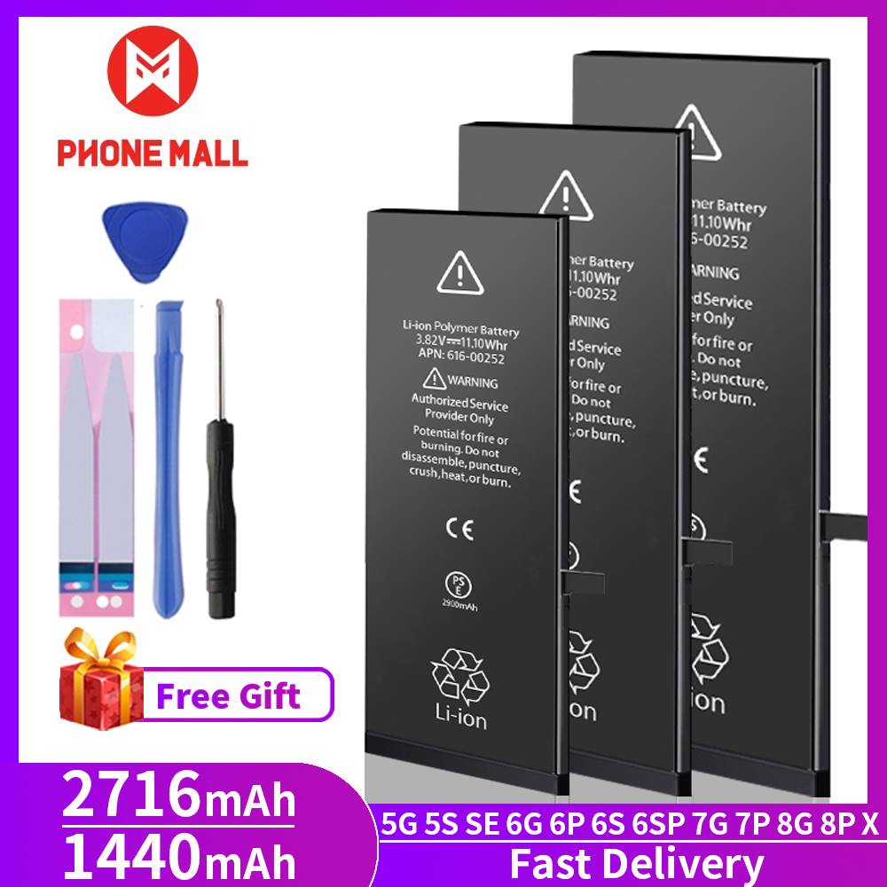 PHONEMALL AAA Battery For iPhone 6 6S 5S 7 8 Plus X Xs Max