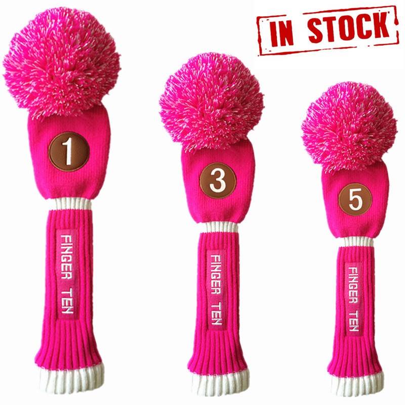 Golf Headcover Putter Pom Pom Driver Wool Knitted Golf