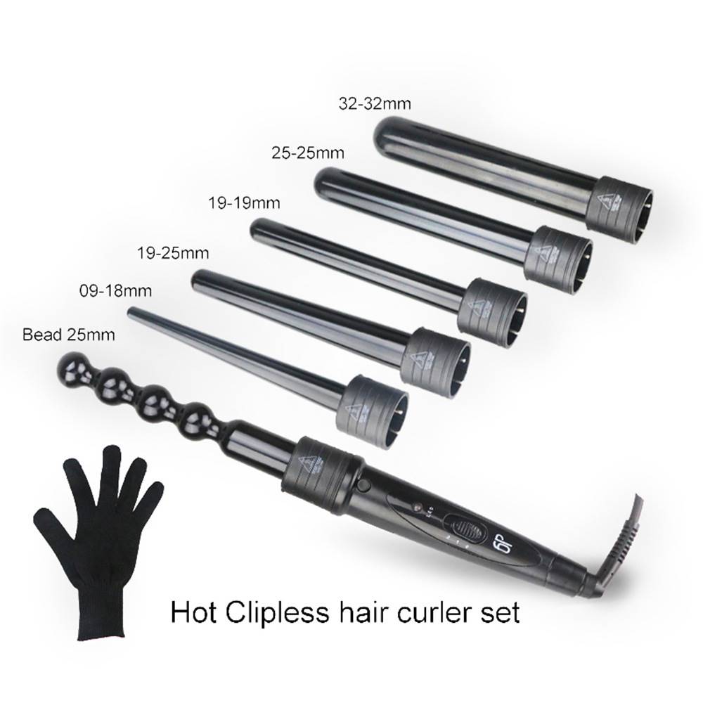 6-IN-1 Curling Iron Professional Curling Wand Set 6in1卷发棒