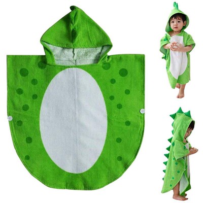 Children Bath Towel Robe Kids Hooded Beach Swimming Poncho D
