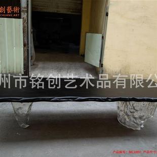 透明树脂茶吧台座椅水晶茶几工艺品茶桌