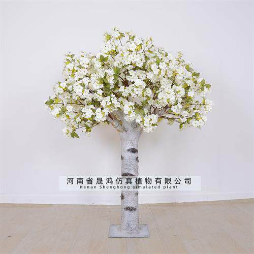 仿真白色樱花树枝人造樱花树盆景桃花树装饰大树仿真花树装饰假树
